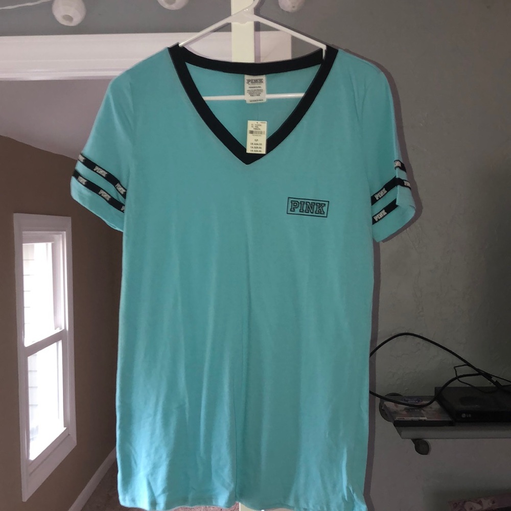 PINK V Neck T Shirt